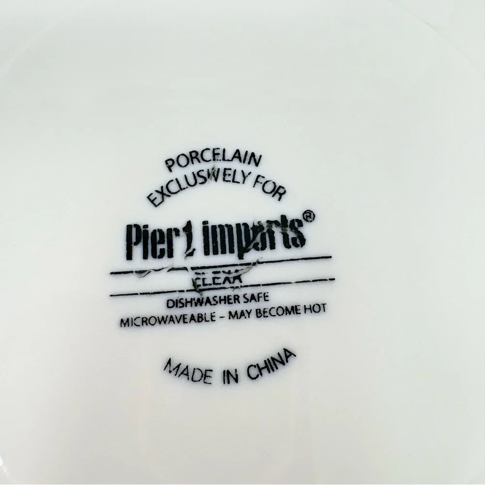 Pier 1 Elexa White Sala Plates 8-3/8” Beaded Edge Set of 2